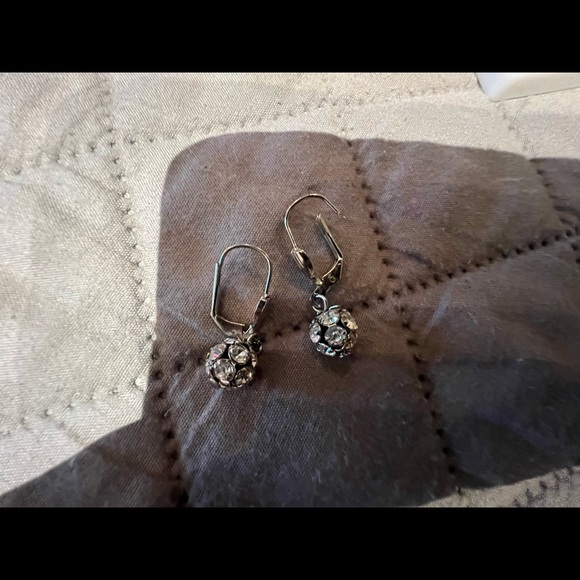 Silver ball drop earrings - Picture 1 of 2